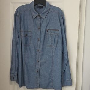 Jones New York Light Blue Denim Shirt Jacket
